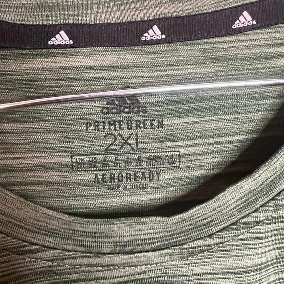 ADIDAS Prime Green Aero Ready Men’s 2XL Short Sleeved Athletic Shirt GUC - Picture 3 of 5